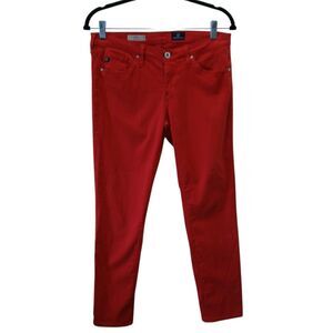 AG Adriano Goldschmied The Stilt Red Cigarette Leg Slim Stretch Jeans Womens 28R